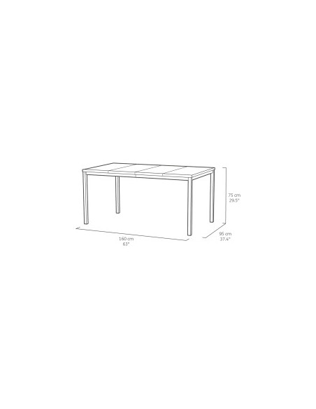 TAVOLO PORTO STRUTTURA GRAFITE 200X95X75CM EFFETTO LEGNO