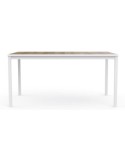 TAVOLO PORTO STRUTTURA BIANCA 160X95X75CM EFFETTO LEGNO