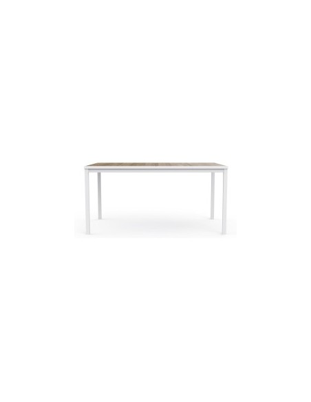 TAVOLO PORTO STRUTTURA BIANCA 160X95X75CM EFFETTO LEGNO