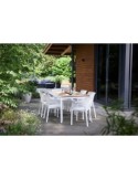 TAVOLO PORTO STRUTTURA BIANCA 160X95X75CM EFFETTO LEGNO
