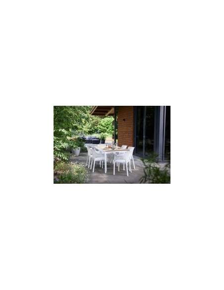 TAVOLO PORTO STRUTTURA BIANCA 160X95X75CM EFFETTO LEGNO
