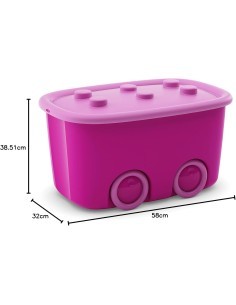 CONTENITORE FUNNY BOX ROSA 58X38,5X32CM