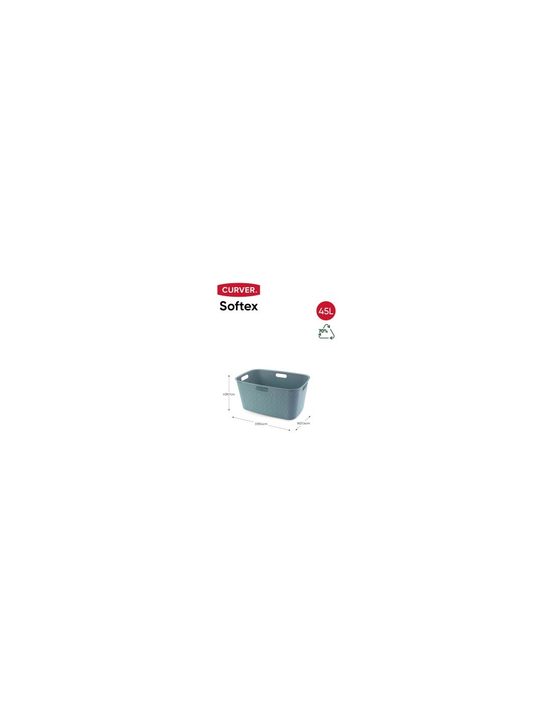 CESTA PORTABIANCHERIA 258702 VERDE 45LT 40X60X28CM