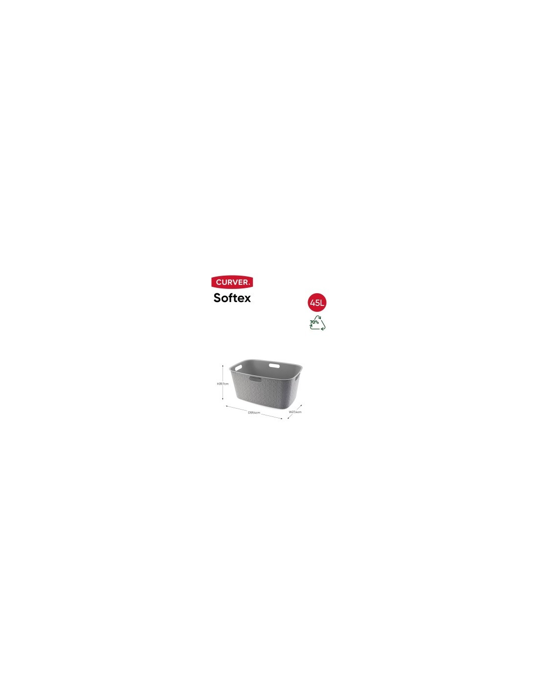 CESTA PORTABIANCHERIA 258704 TORTORA 45LT 40X60X28CM