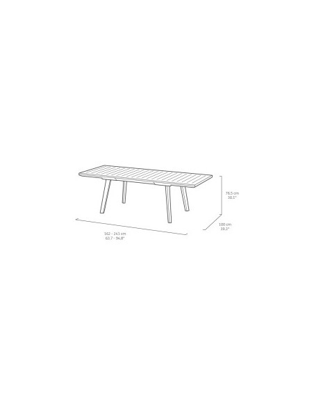 TAVOLO HARMONY ANTRACITE/BIANCO 162/241X100CM ALLUNGABILE