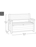 PANCHINA CONTENITORE RESINA 132X61X89CM RESINA