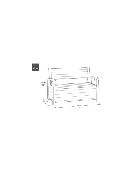 PANCHINA CONTENITORE RESINA 132X61X89CM RESINA