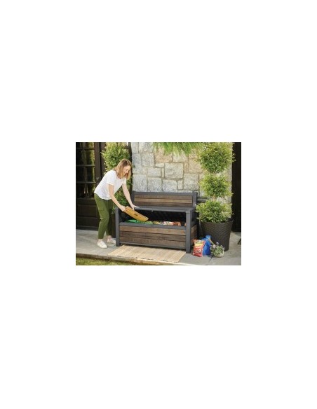 PANCHINA CONTENITORE RESINA 132X61X89CM RESINA