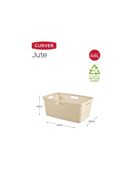 CESTA PORTABIANCHERIA JUTA 46LT BIANCO