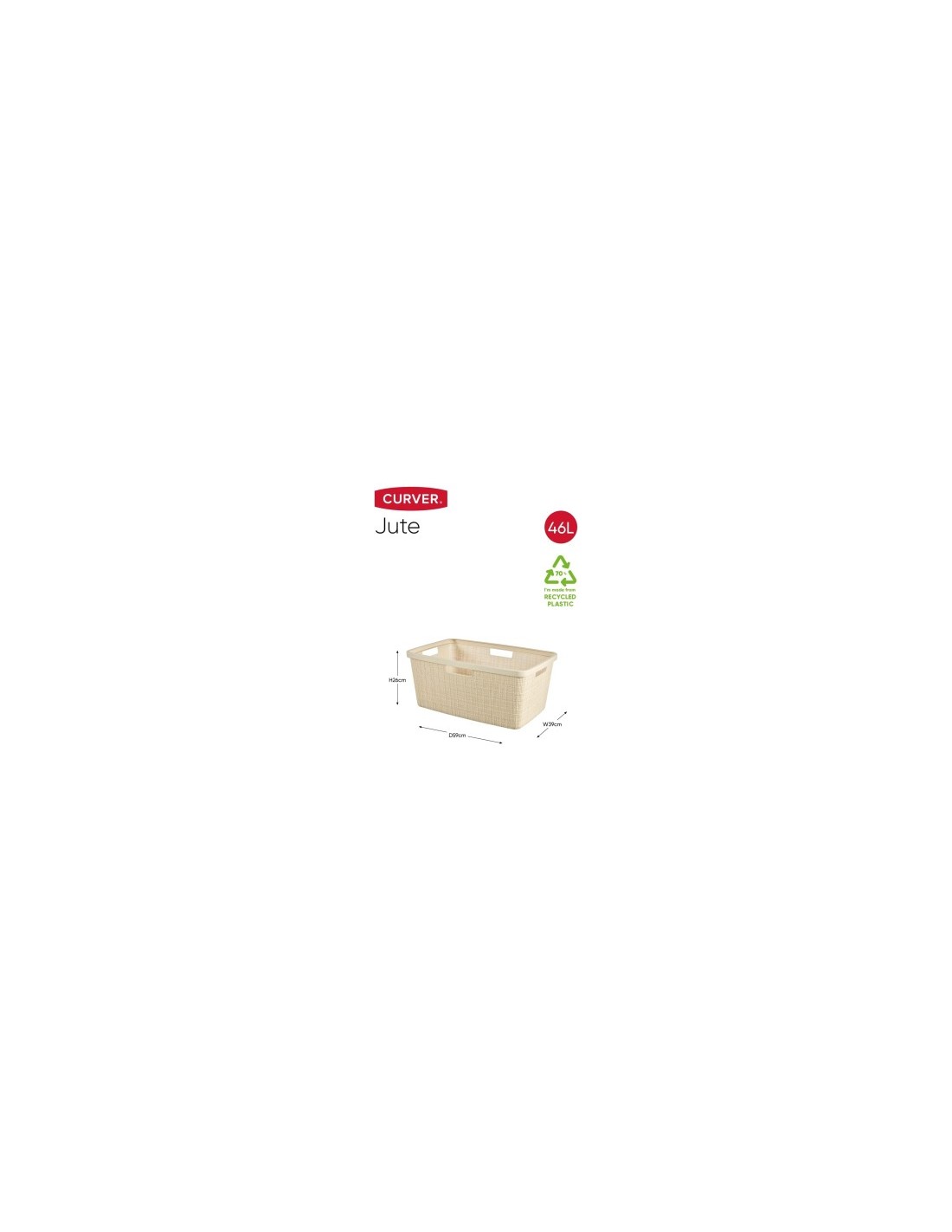 CESTA PORTABIANCHERIA JUTA 46LT BIANCO