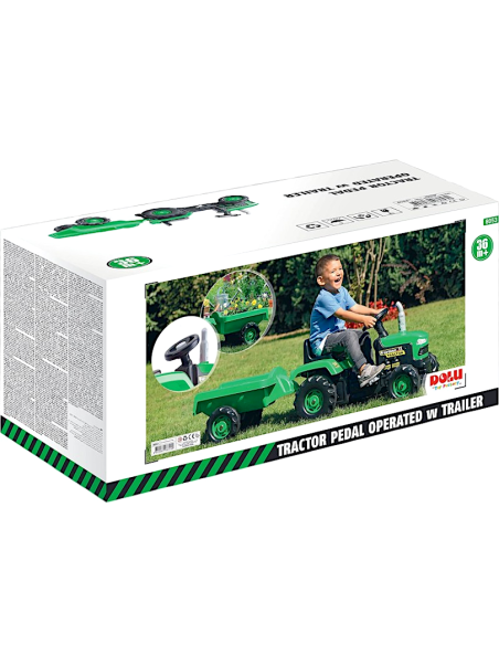 TRATTORE DOL8053 FARMER2 CON RIMORCHIO VERDE A PEDALI