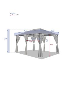 GAZEBO 123960 SANTORINI 4X3 ARDESIA su TreG Ingrosso