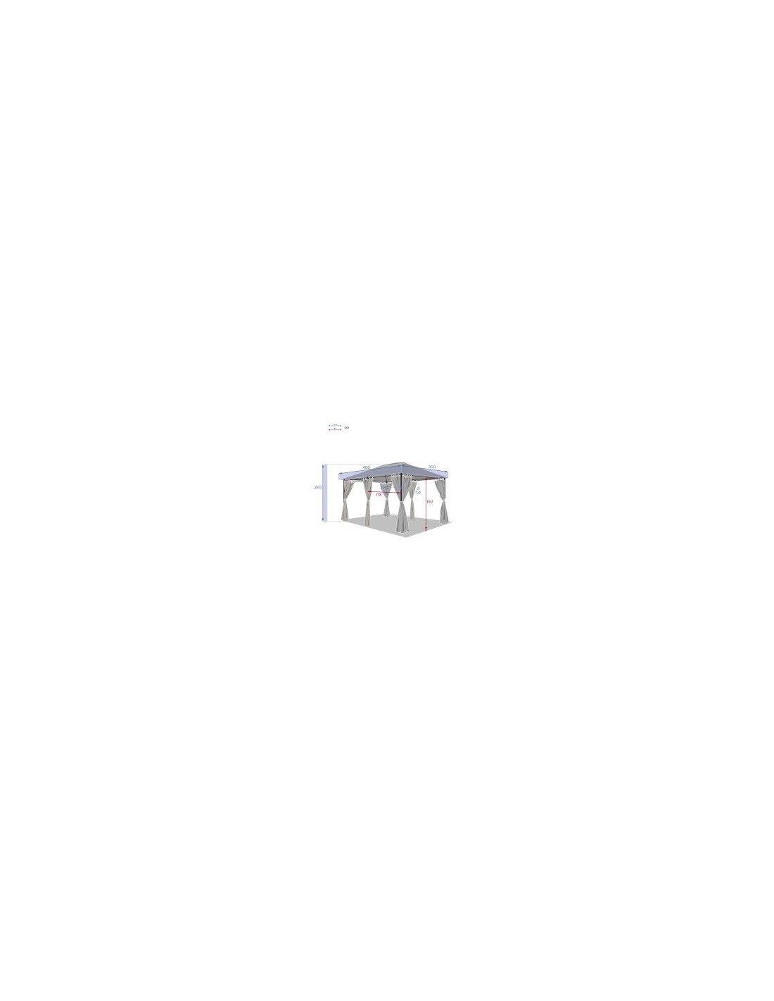 GAZEBO 123960 SANTORINI 4X3 ARDESIA su TreG Ingrosso