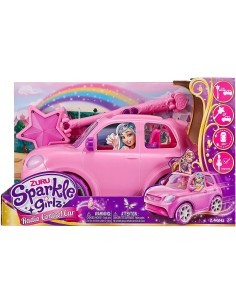 Sparkle Girlz, auto con radiocomando, bacchetta magica, 360°, bambine 3+ anni, giocattolo interattivo, rosa