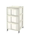 CASSETTIERA BAMBÙ A 3 CASSETTI BIANCO/PANNA TONTARELLI su TreG Ingr...