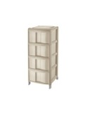 CASSETTIERA BAMBOO A 4 CASSETTI PANNA TONTARELLI su TreG Ingrosso