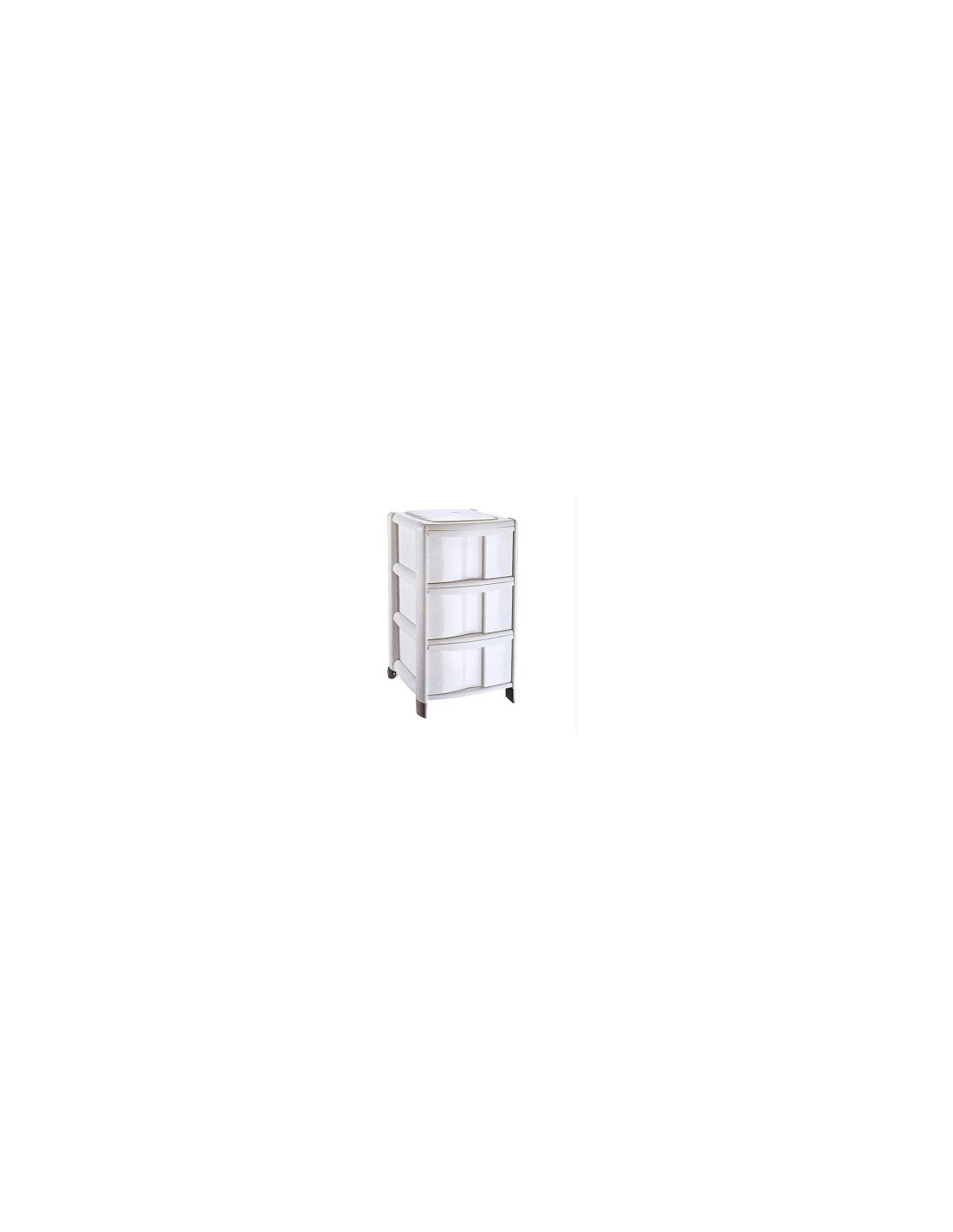 Cassettiera Delfin Bambù, 39x40x67 cm, 3 cassetti alti, organizer casa, ufficio, bagno