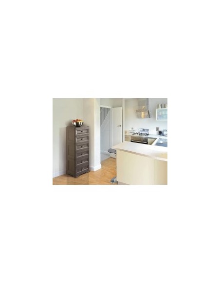 CASSETTIERA STRETTA 4 CASSETTI ANGORA su TreG Ingrosso