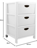 CASSETTIERA BF01283 INTRECCIO 3 CASSETTI BIANCO BELLI E FORTI su Tr...