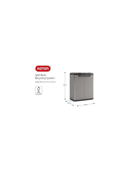 ARMADIO SPLIT BASIC PER RACCOLTA DIFFERENZIATA 68X85X39CM