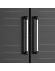 Keter Detroit, armadio alto in plastica, armadio nero garage, 65x45x182 cm, armadietto attrezzi, armadio da esterno