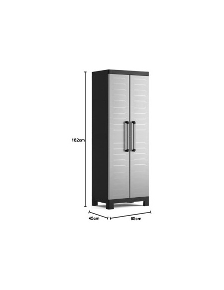 ARMADIO DETROIT ALTO GRIGIO/NERO 65X45X182CM