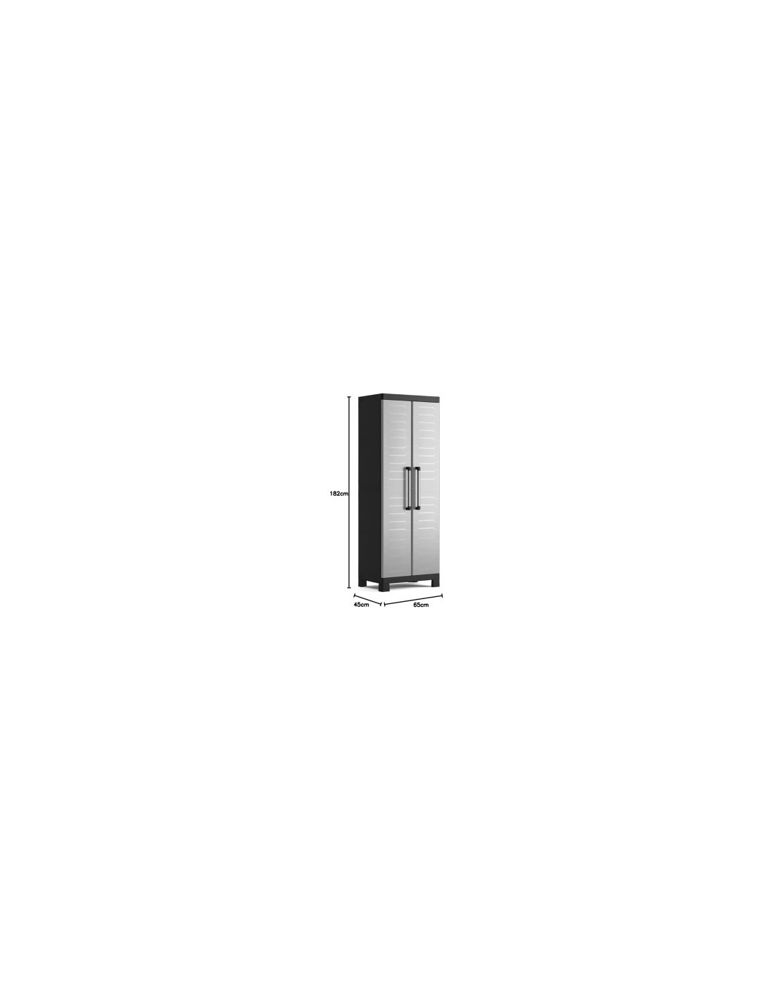 ARMADIO DETROIT ALTO GRIGIO/NERO 65X45X182CM