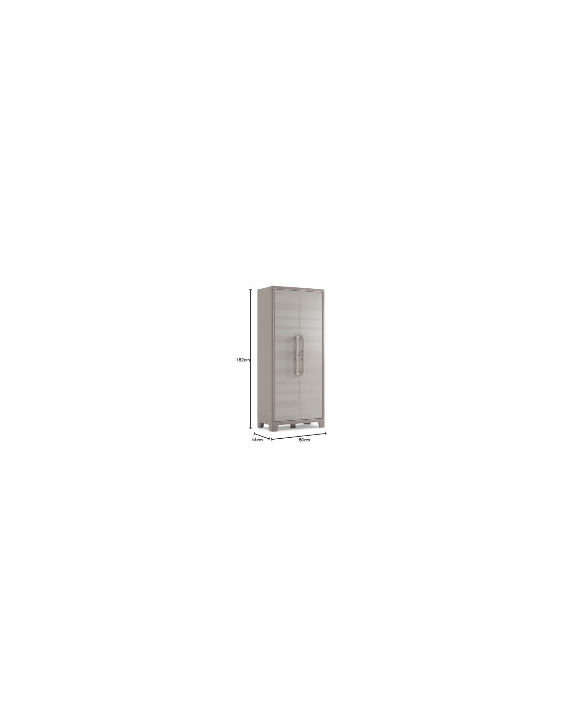 Keter Gulliver, armadio portascope da esterno, 8 ripiani pieghevoli, 80x44x182 cm, balcone, giardino, sabbia, beige, resina