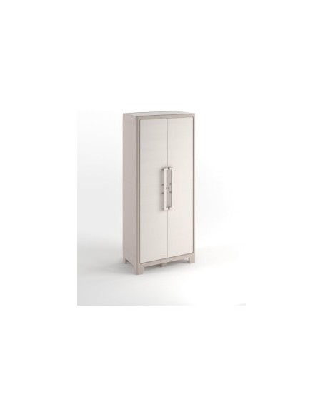 Keter Gulliver, armadio portascope da esterno, 8 ripiani pieghevoli, 80x44x182 cm, balcone, giardino, sabbia, beige, resina