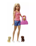 BARBIE BAMBOLA CON 3 CUCCIOLI E VASCA CON ACCESSORI GDJ37