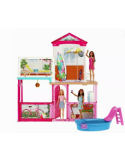 BARBIE VILLA DELLE BAMBOLE CON 3 BAMBOLE ED ACCESSORI GLH56