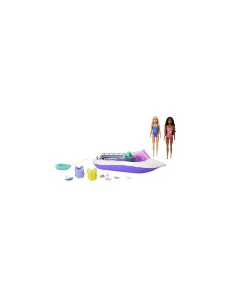 BARBIE MOTOSCAFO CON COPPIA BAMBOLE ED ACCESSORI HJK58