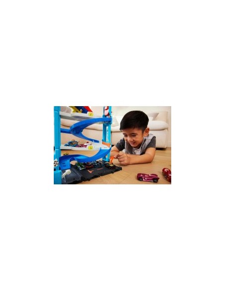 HOT WHEELS CITY PLAYSET, PISTA MACCHININA, TORRE 2 IN 1, ASCENSORE AZIONABILE, GIOCATTOLO 3+ ANNI, HKX43