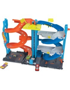 HOT WHEELS CITY PLAYSET, PISTA MACCHININA, TORRE 2 IN 1, ASCENSORE AZIONABILE, GIOCATTOLO 3+ ANNI, HKX43