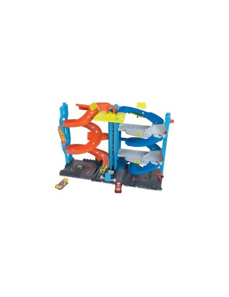 HOT WHEELS CITY PLAYSET, PISTA MACCHININA, TORRE 2 IN 1, ASCENSORE AZIONABILE, GIOCATTOLO 3+ ANNI, HKX43