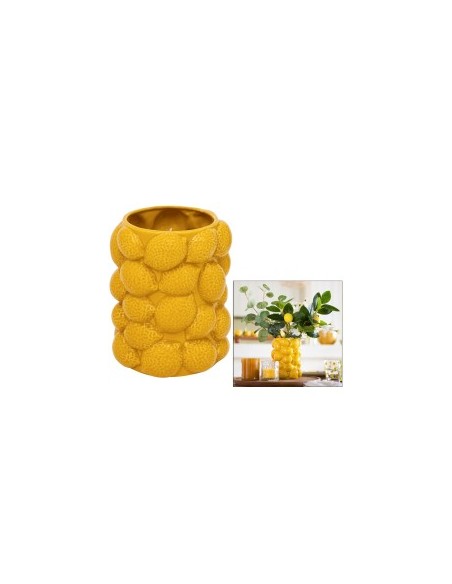 VASO 206516 CITRONS YUCATAN 14X18CM CERAMICA GIALLO