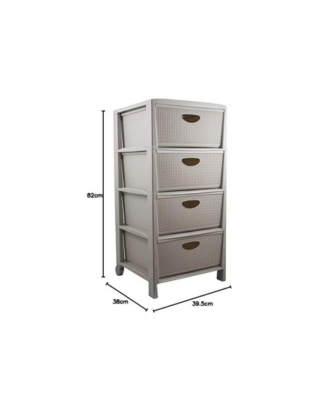 CASSETTIERA BF01292 INTRECCIO 4 CASSETTI TORTORA BELLI E FORTI su T...