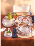 Insalatiera, Ocean Life, 28 cm, Rose&Tulipani, melamina, blu arancione, stile marino, tavola mediterranea
