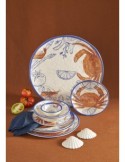 Insalatiera, Ocean Life, 28 cm, Rose&Tulipani, melamina, blu arancione, stile marino, tavola mediterranea