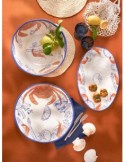 Insalatiera, Ocean Life, 28 cm, Rose&Tulipani, melamina, blu arancione, stile marino, tavola mediterranea