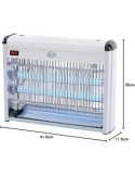Zanzariera Elettrica DCG ZA1610 16W con 2 Tubi UV, Griglia in Metallo e Vaschetta Raccogli Insetti