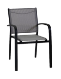 POLTRONA SULLIVAN ANTRACITE ALLUMINIO IMPILABILE 61X56X84CM