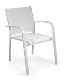 POLTRONA SULLIVAN BIANCO ALLUMINIO IMPILABILE 61X56X84CM