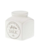 Barattolo Sale, Porcellana Bianca, Conserva Sale, Contenitore 1,1 L, Bianco, Cucina