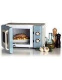 Ariete 3960 Forno a Microonde Vintage, 800W, 20 Litri, 6 Livelli, Timer 30 Min, Celeste