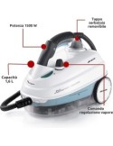 Ariete 4146 XVapor Deluxe, Pulitore a Vapore Mobile, 5 Bar, 1500W, Autonomia 55 Min, Serbatoio 1,6L, Bianco