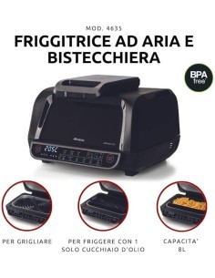 Friggitrice ad Aria Ariete 4635 8LT con Bistecchiera | TreG Ingrosso