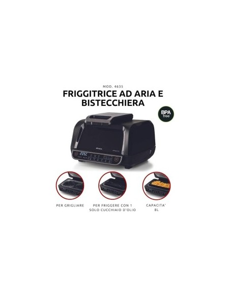 Friggitrice ad Aria Ariete 4635 8LT con Bistecchiera | TreG Ingrosso