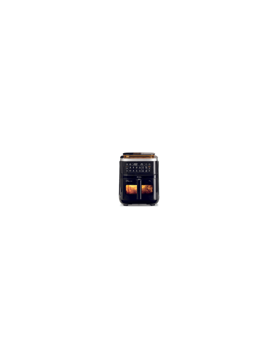 Ariete 4636 Friggitrice ad Aria, Funzione Vapore, Grill, 1700W, 10 Funzioni, Cestello Trasparente, Timer, Nero