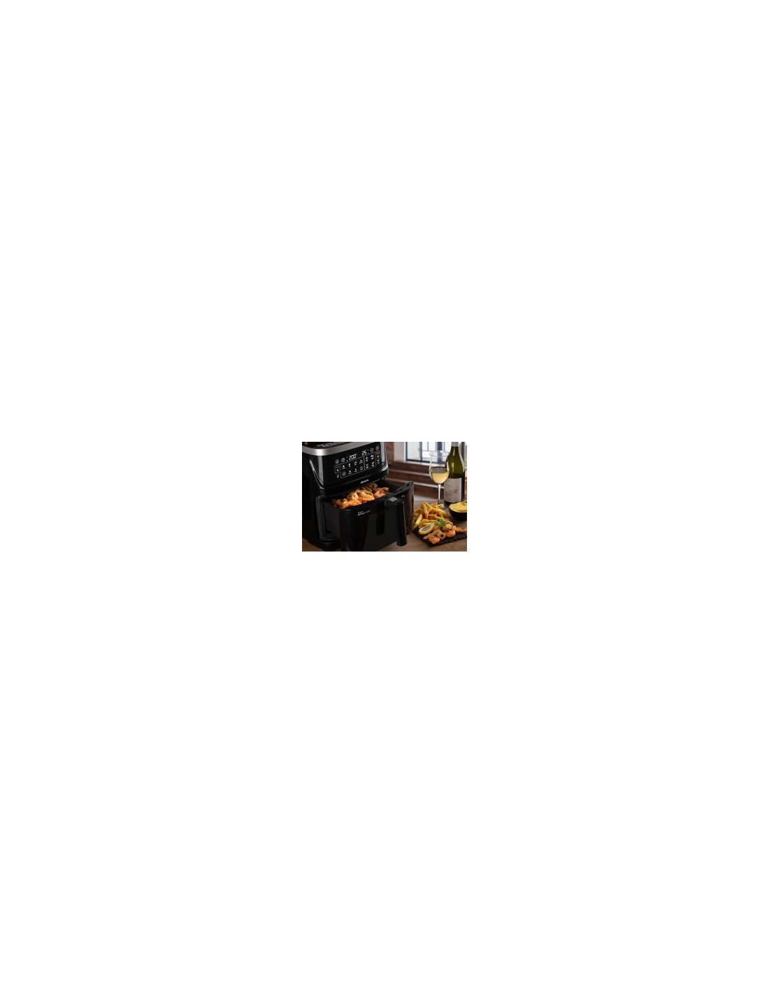 Ariete 4636 Friggitrice ad Aria, Funzione Vapore, Grill, 1700W, 10 Funzioni, Cestello Trasparente, Timer, Nero